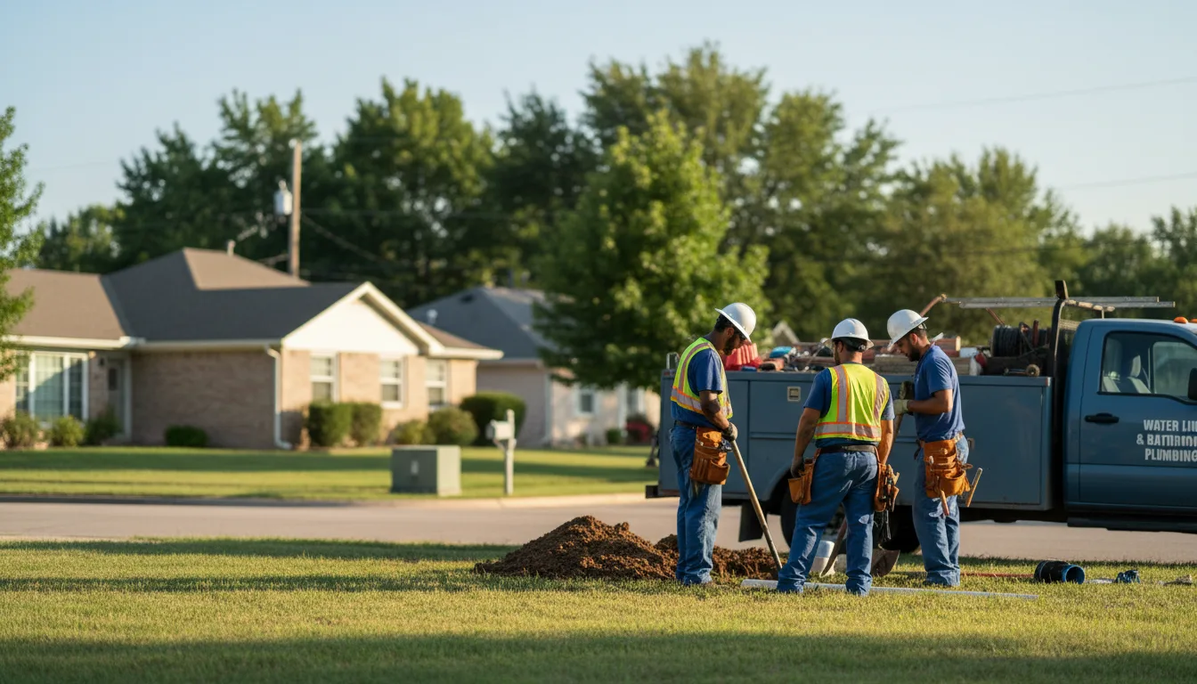 Residential water line and bathroom plumbing service in Dodge City, KS